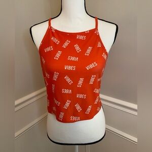 Rue21 Orange Vibes Tank Top Crop Size Large
